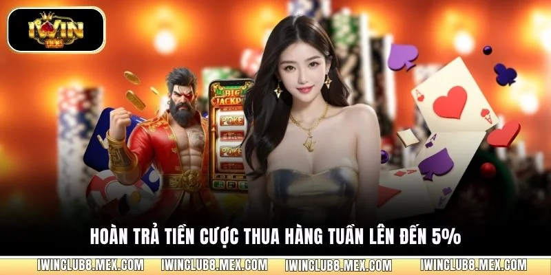 Hoàn trả tiền cược thua hàng tuần lên đến 5%